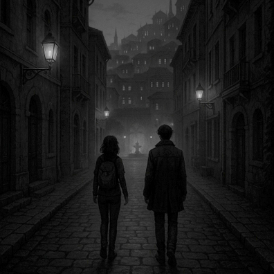 Illustration du Tome 1 — une rue nocturne